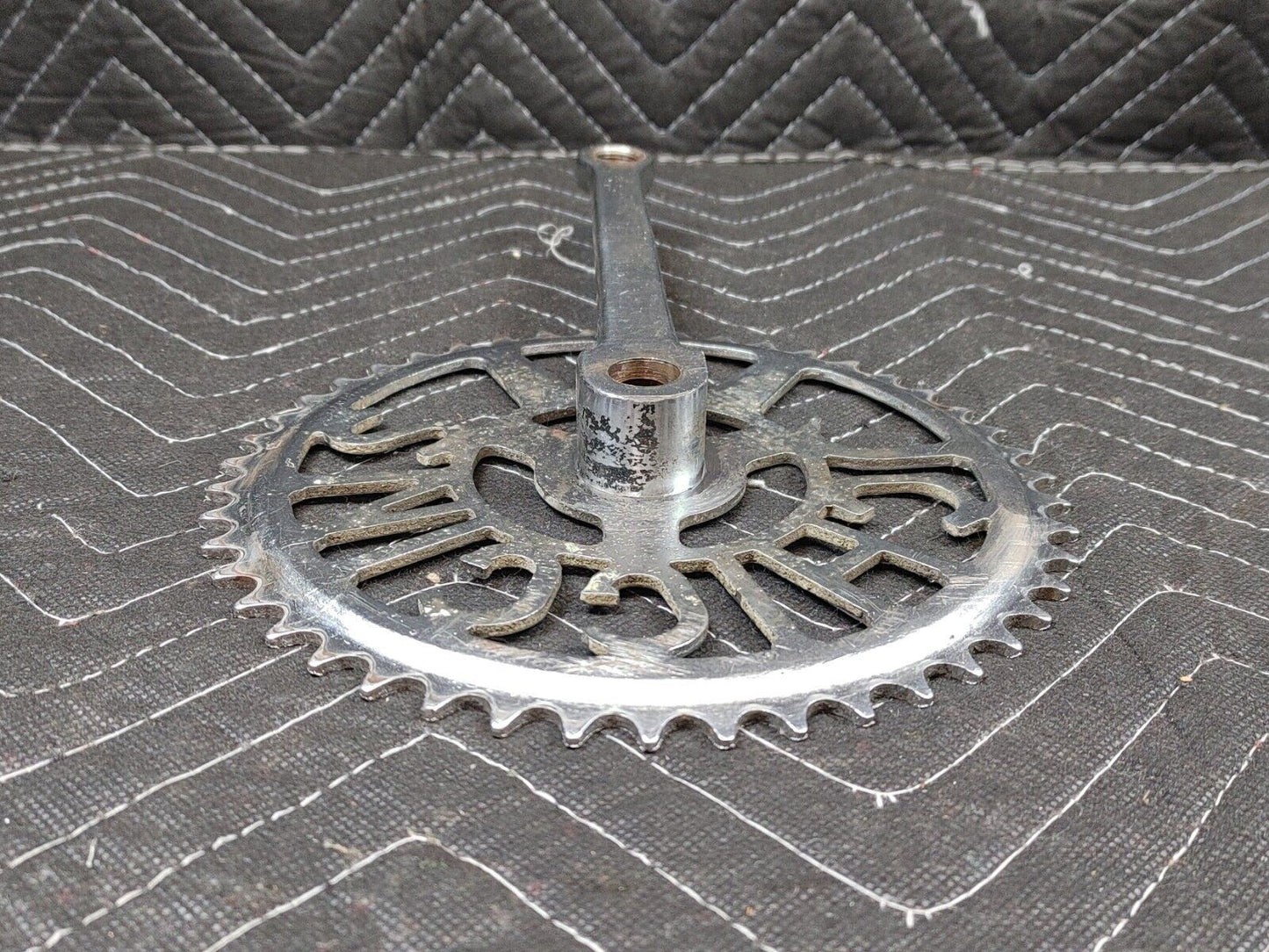 JC HIGGINS bike sprocket crank, parts display. gift cave mcm