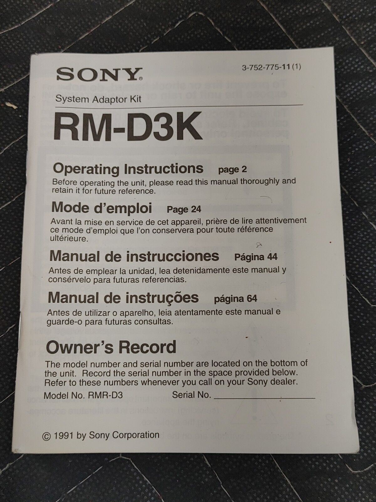 SONY RM-D3K Remote Control Timer Digital I/O Adaptor for DAT Walkman –  ineedths