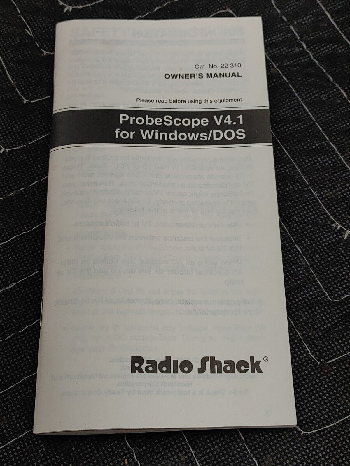 Radioshack Probe Scope Oscilloscope v4.1 Cat No  22-310