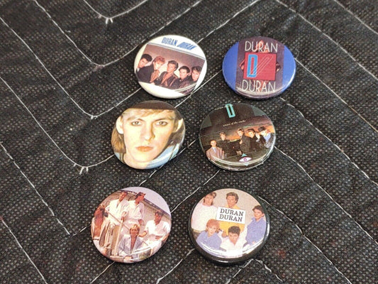 DURAN DURAN Vintage Pins Badge Buttons Pinback 1983 - MEMORABILIA  SET OF 6