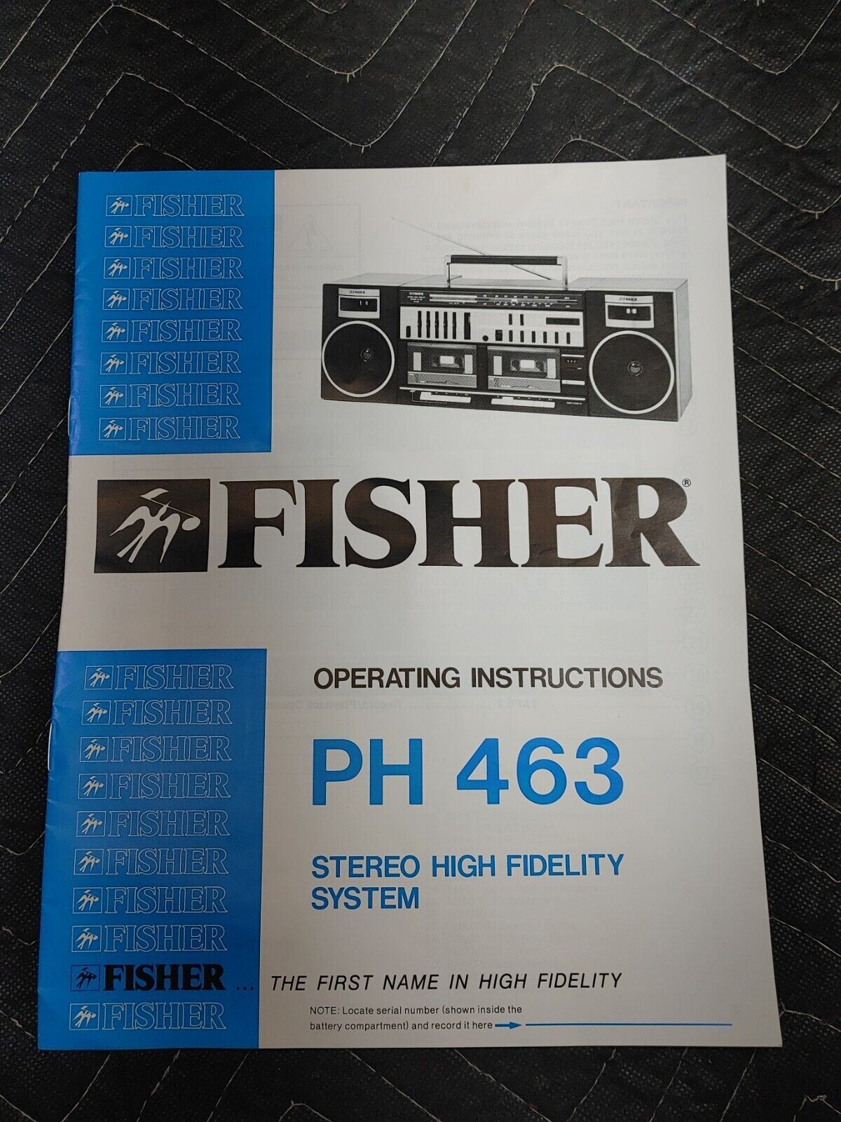 FISHER Vintage Stereo Boombox PH-463 Original Operating Instructions Manual