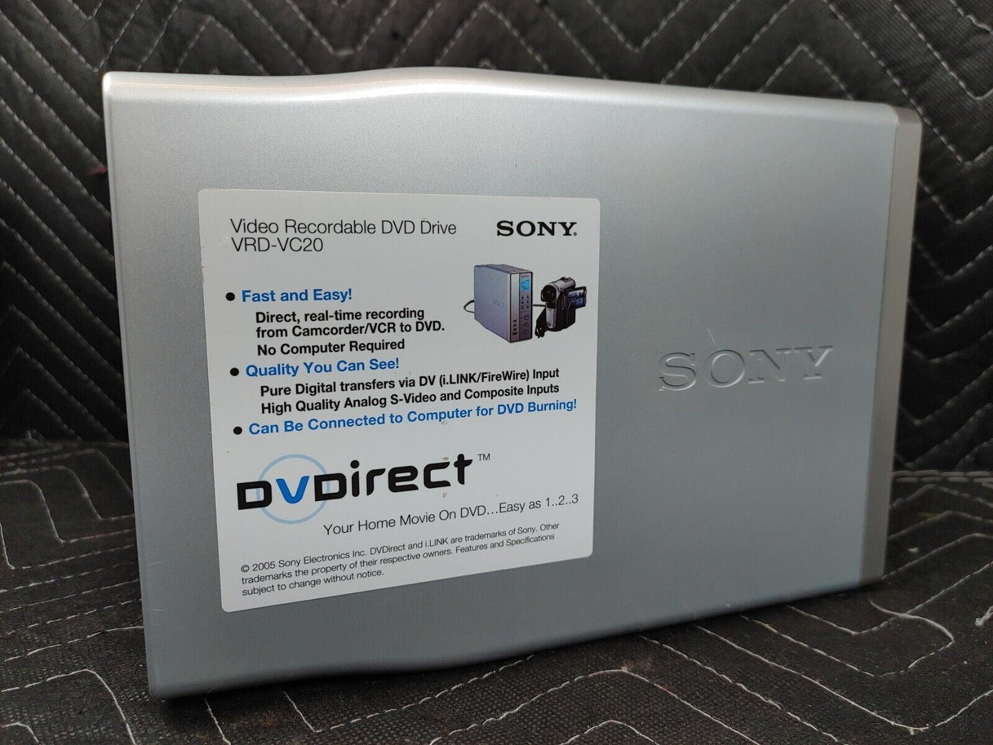 SONY VRD-VC20 DVDirect VCR to DVD Converter Video Recordable DVD Drive