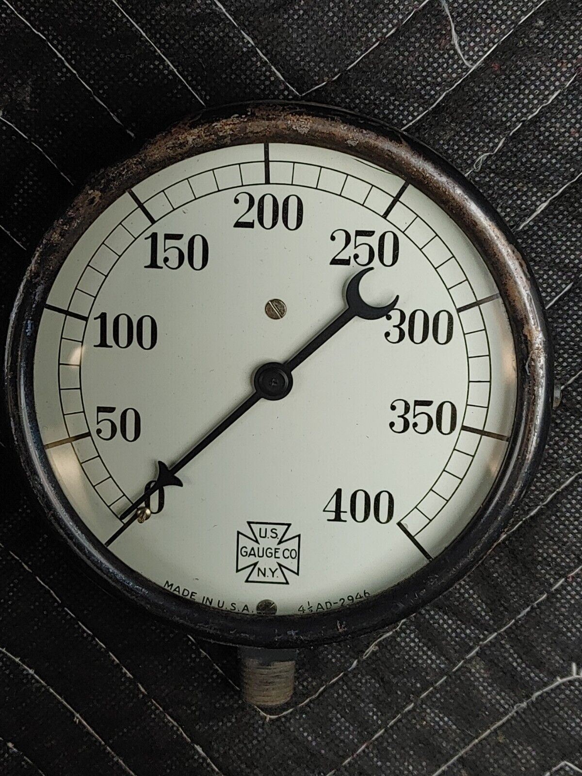 Vintage US Gauge PSI 0-400 4-1/2" AD-2946 USG Pressure