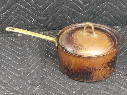 Vintage PAUL REVERE Limited Edition 1.5 Qt Copper Fondue Sauce Pan Pot W/Lid