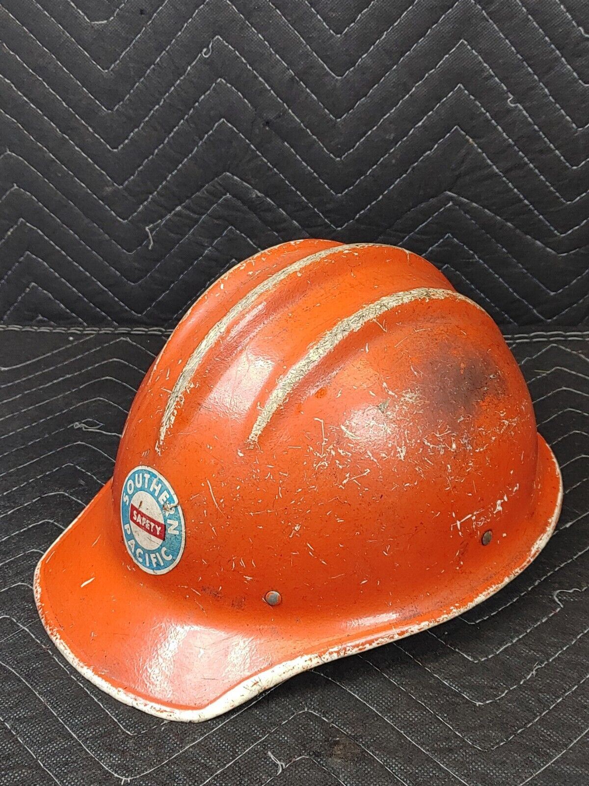 Southern Pacific Railroad ED Bullard Hard Boiled Fiberglass Hard Hat Vintage USA