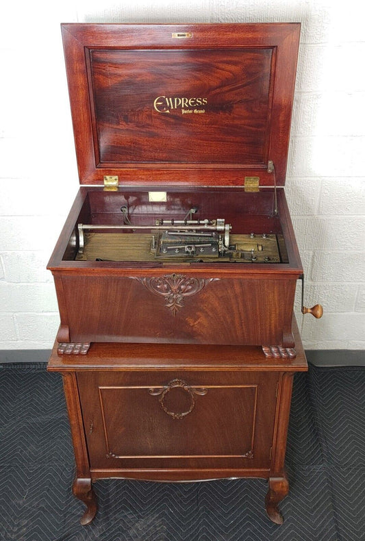 Empress Parlor Grand 15 1/2" Console Music Box w/ Cabinet & 24 Music Discs