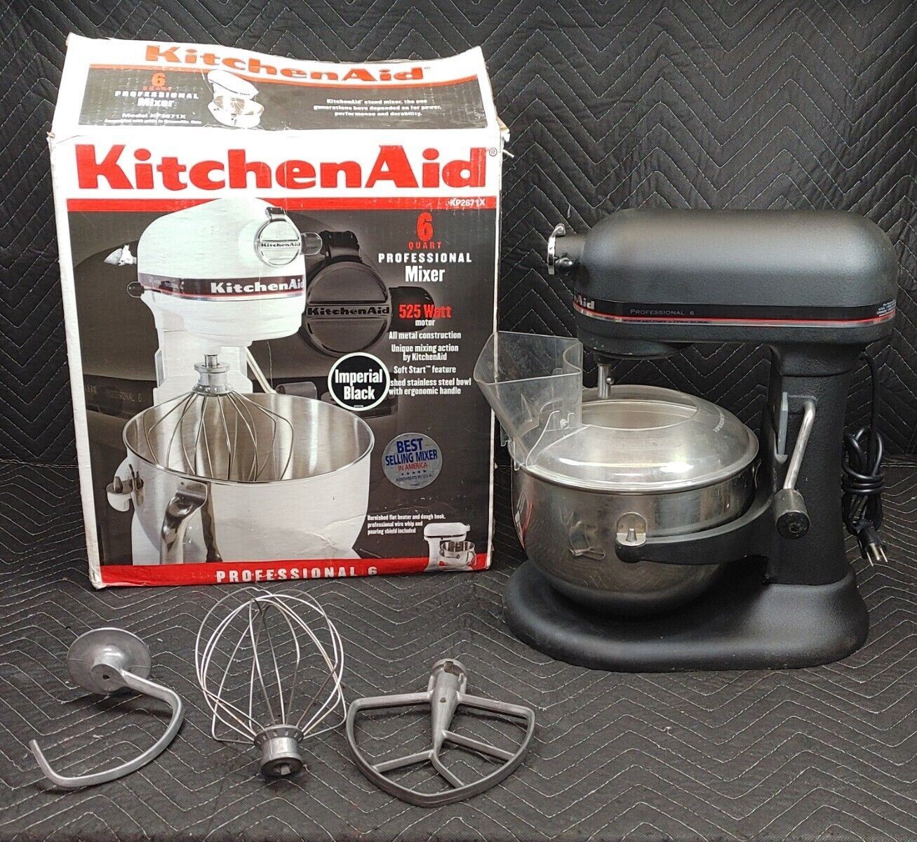 KitchenAid Professional 6 Quart, Imperial Black Lift Stand Mixer, 525 Watts.