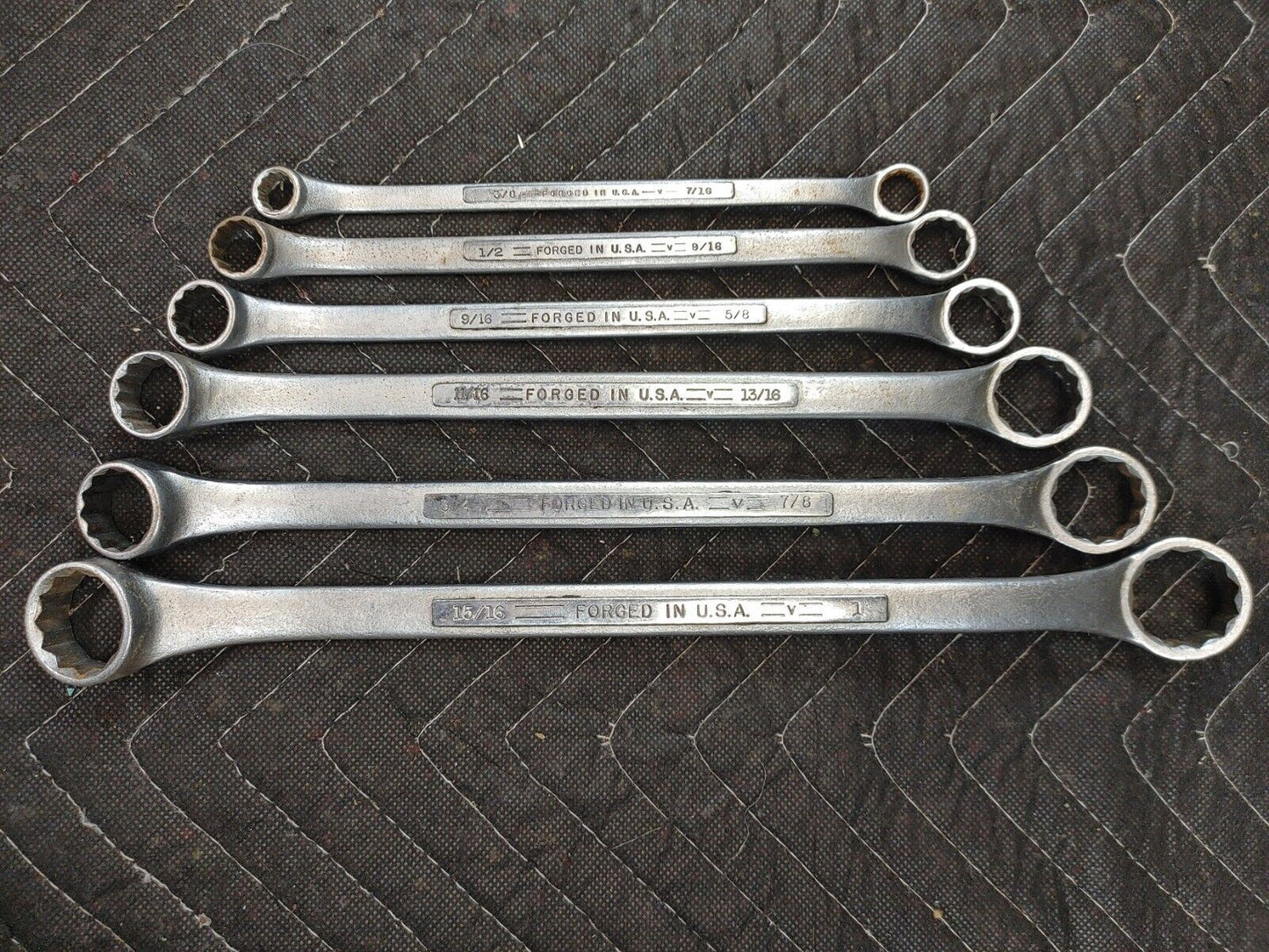 VINTAGE CRAFTSMAN =V= SERIES 6 PC DOUBLE BOX END WRENCH SET 3/8" -  1" USA V