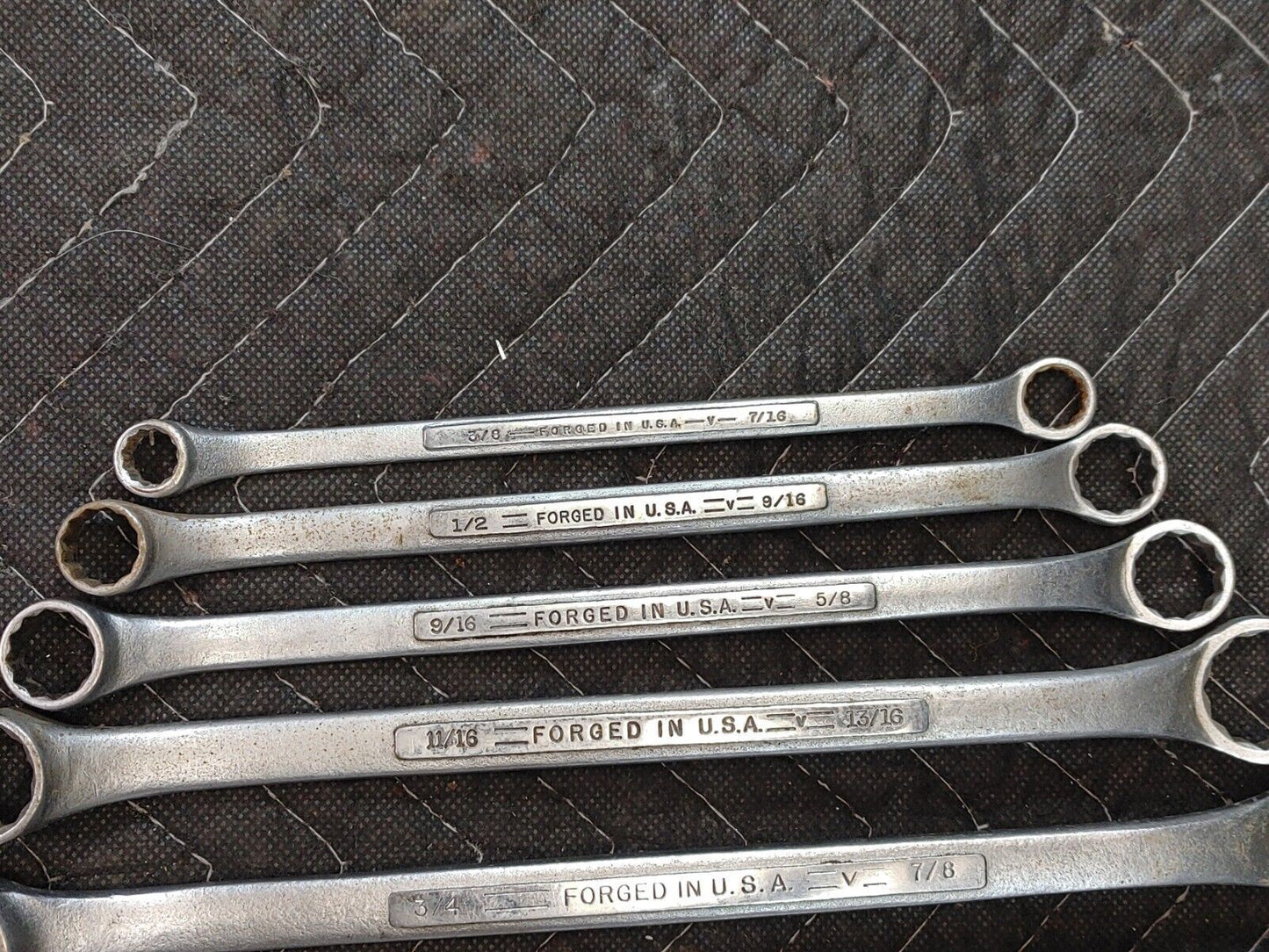 VINTAGE CRAFTSMAN =V= SERIES 6 PC DOUBLE BOX END WRENCH SET 3/8" -  1" USA V