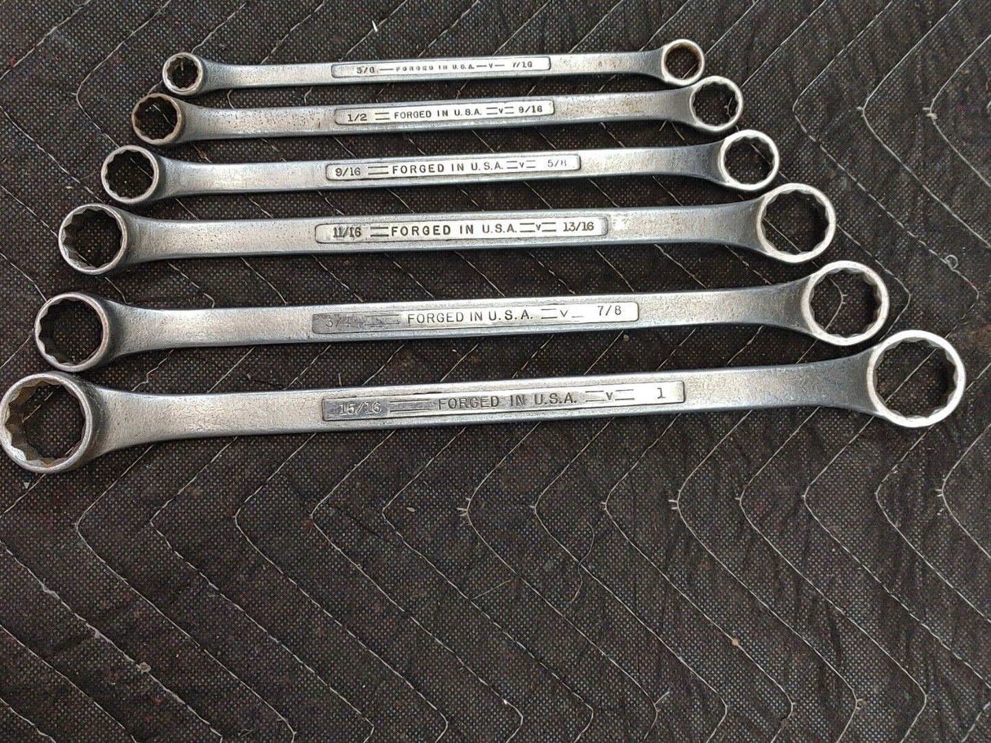 VINTAGE CRAFTSMAN =V= SERIES 6 PC DOUBLE BOX END WRENCH SET 3/8" -  1" USA V