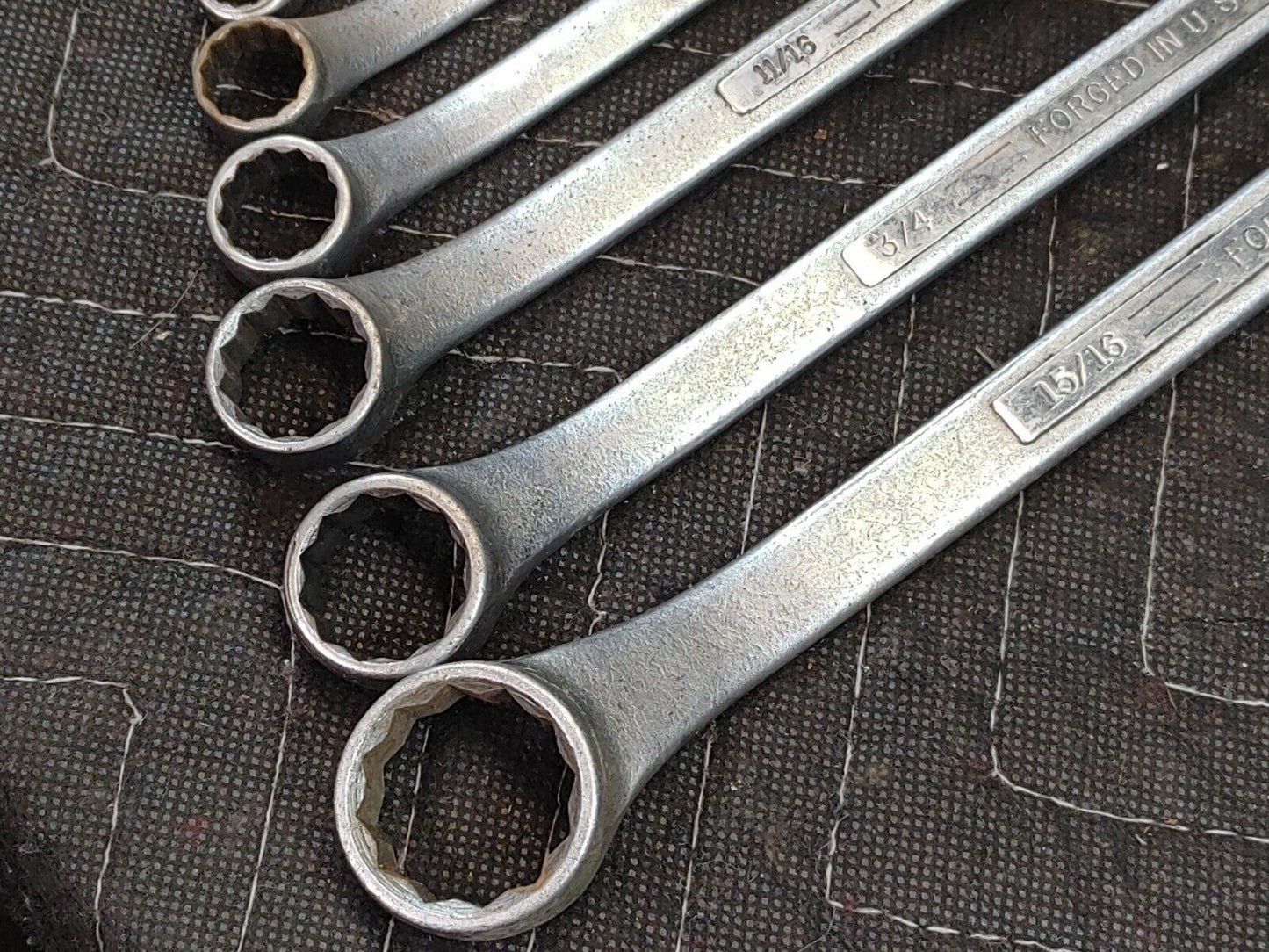 VINTAGE CRAFTSMAN =V= SERIES 6 PC DOUBLE BOX END WRENCH SET 3/8" -  1" USA V