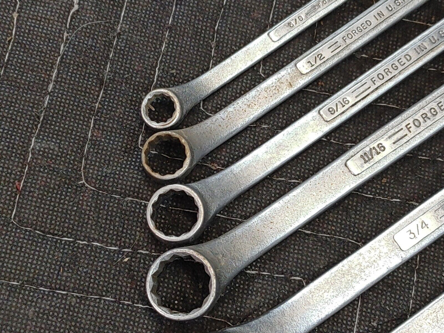 VINTAGE CRAFTSMAN =V= SERIES 6 PC DOUBLE BOX END WRENCH SET 3/8" -  1" USA V