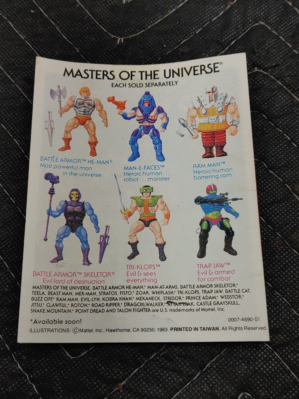 1984 MASTERS OF THE UNIVERSE He-Man Dragons Gift Figure Comic Catalog Mattel