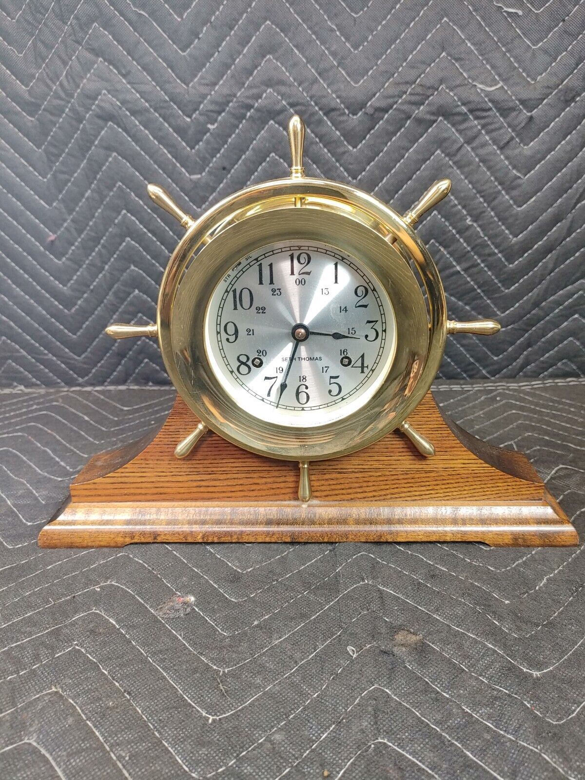 Vintage Seth Thomas Helmsman Brass Ships Clock Model: 1008-000