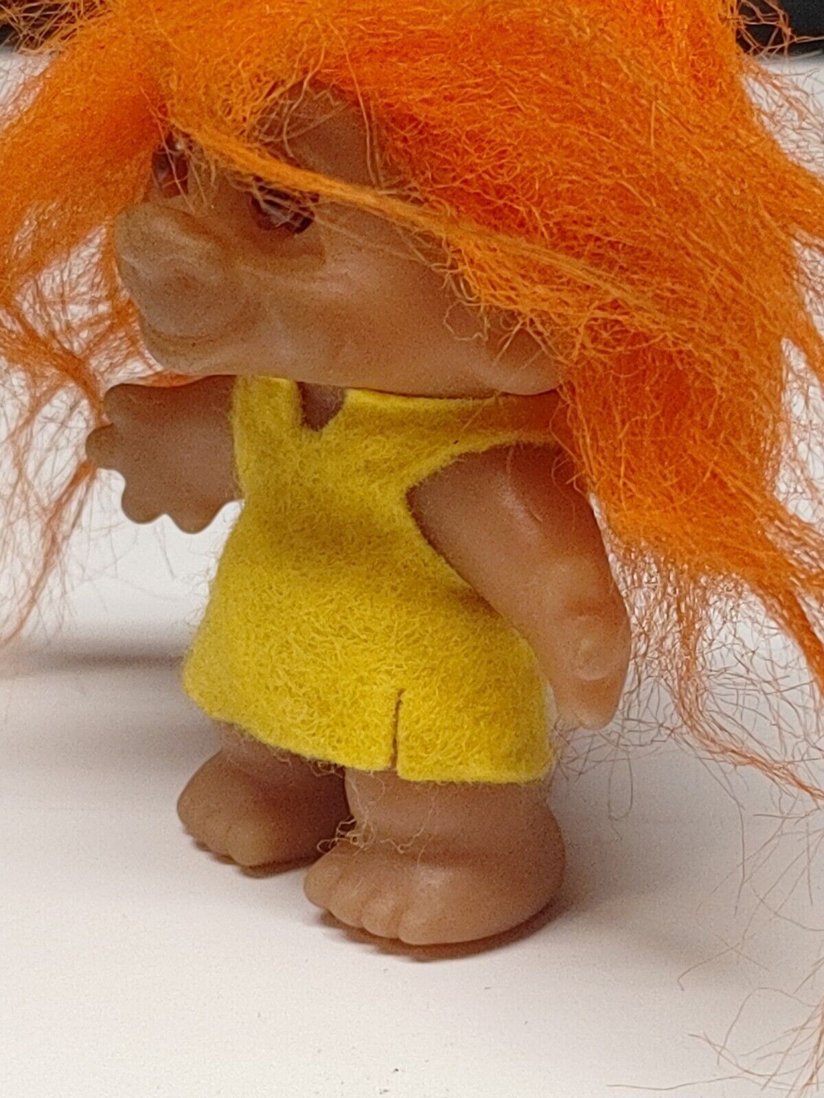 1965 DAM Things - Troll Doll w/ Orange Hair - Yellow Clothes 3" - All Orignal