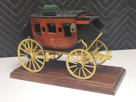 Oscar Cortes Hand Made Wells Fargo Western Stage Coach Signed 1994 Wild West VTG