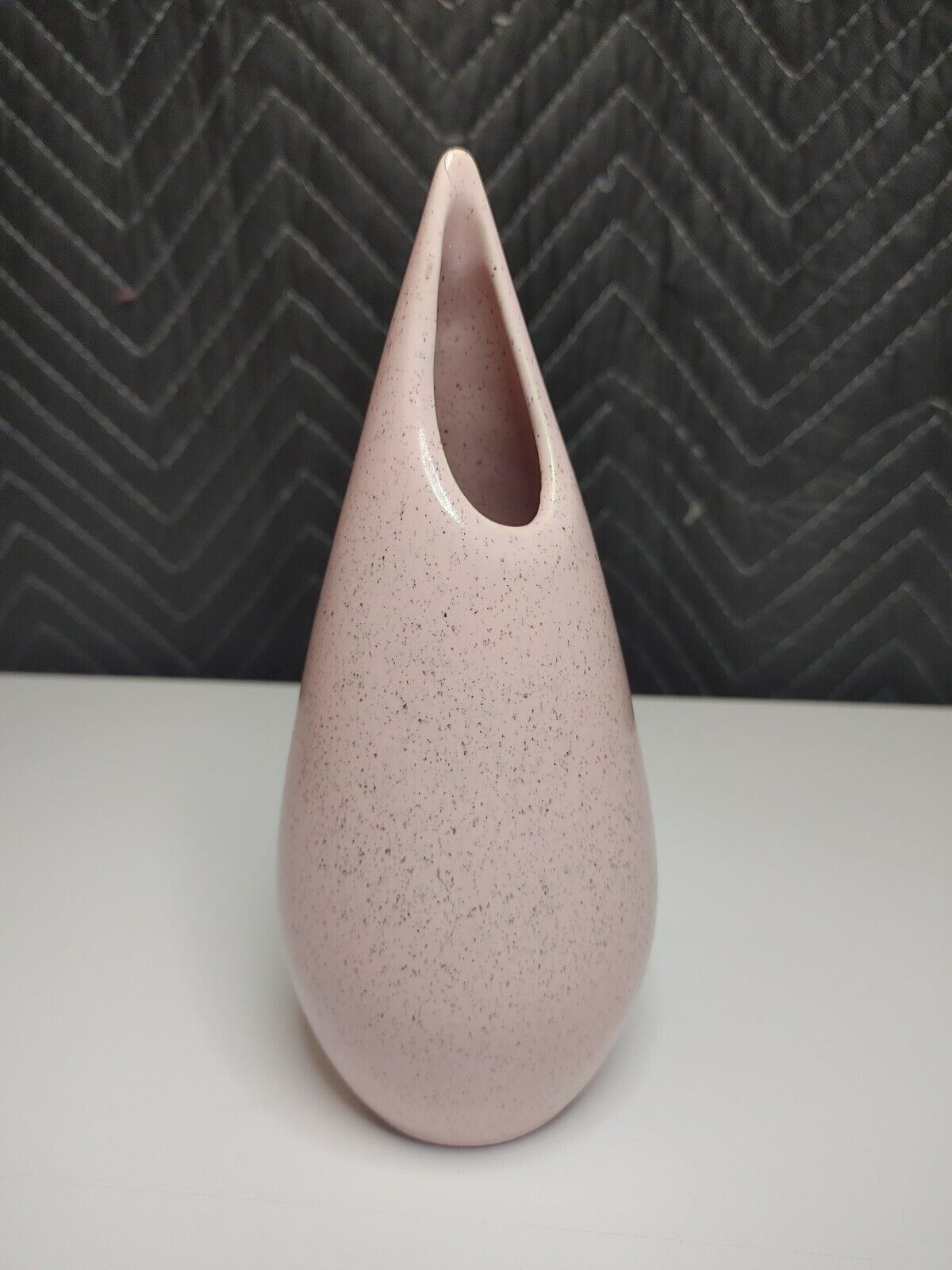 Bauer Pottery Rose Flower Vase Pink Speckled Midcentury MCM Vintage 50s 1950s