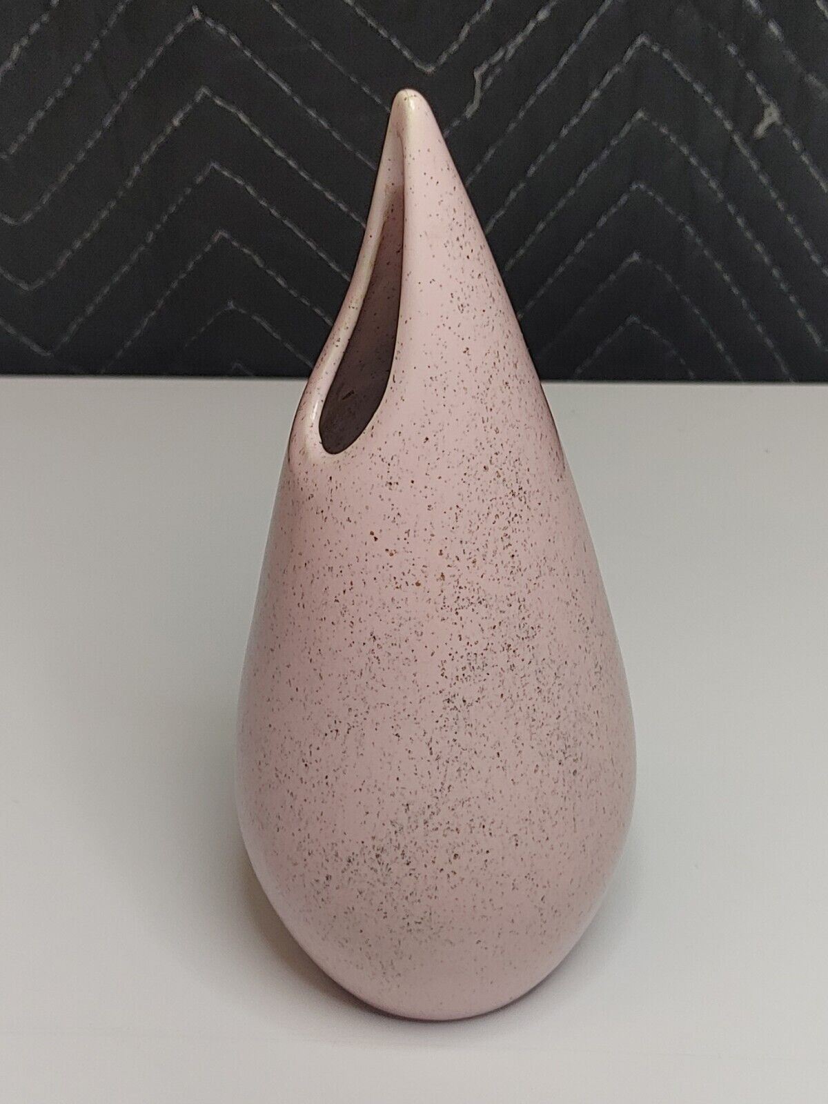 Bauer Pottery Rose Flower Vase Pink Speckled Midcentury MCM Vintage 50s 1950s