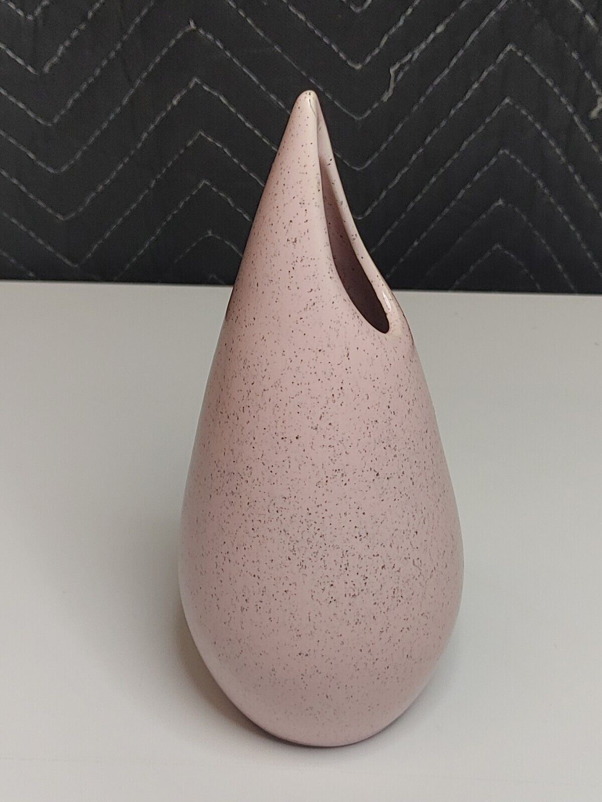 Bauer Pottery Rose Flower Vase Pink Speckled Midcentury MCM Vintage 50s 1950s