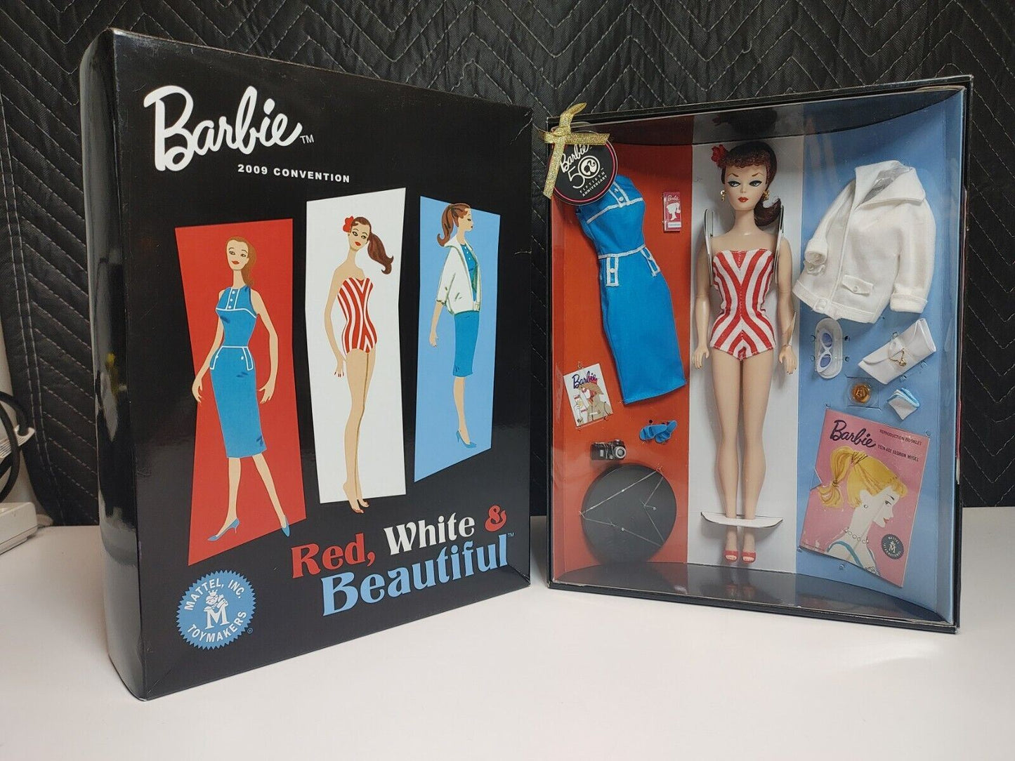 Barbie 2009 Convention Red, White And Beautiful Barbie Gift Set 50th Anniversary