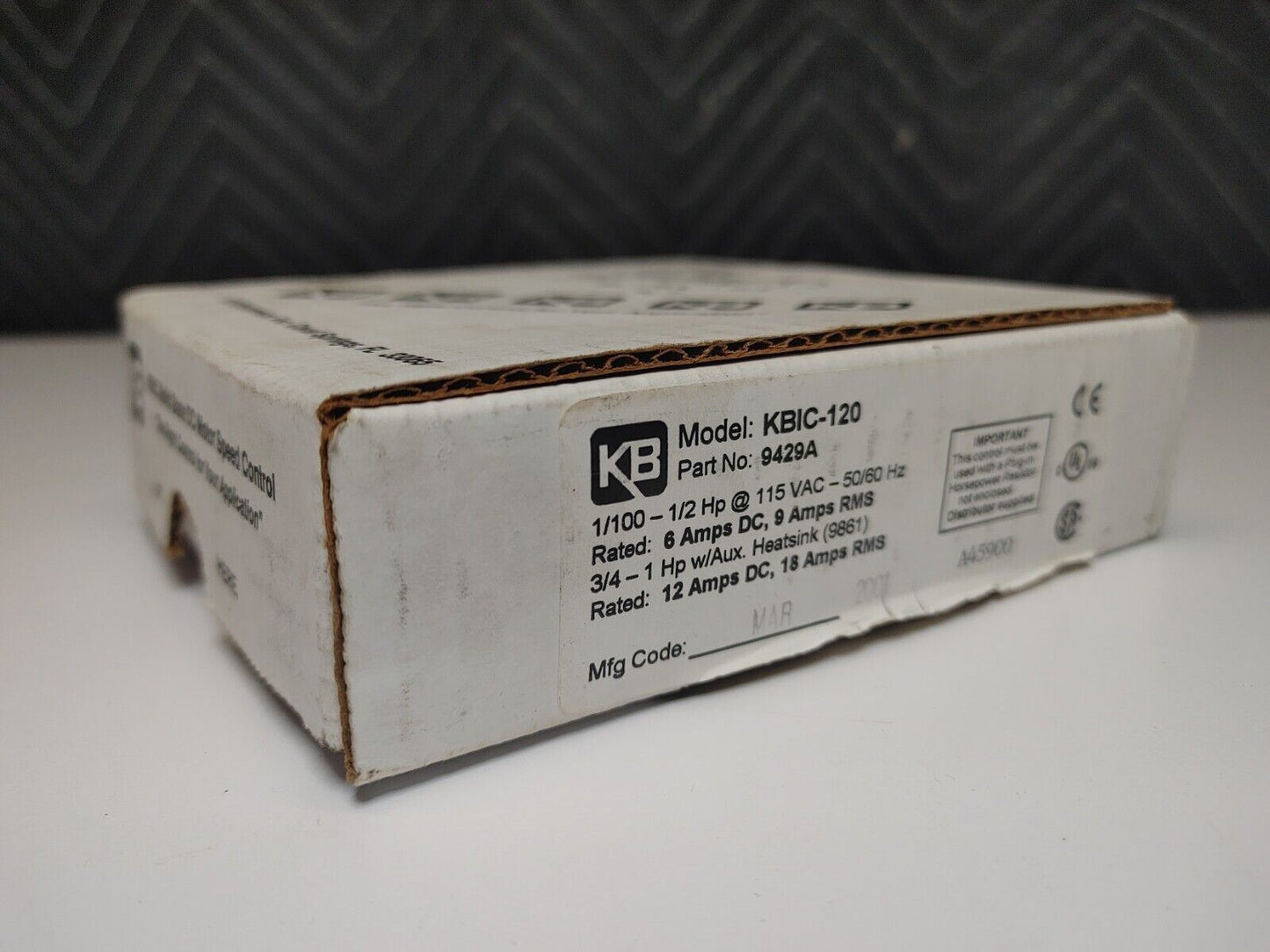 KBIC-120 KBIC120 - 9429A KB ELECTRONICS DC MOTOR SPEED CONTROL (USED TESTED)