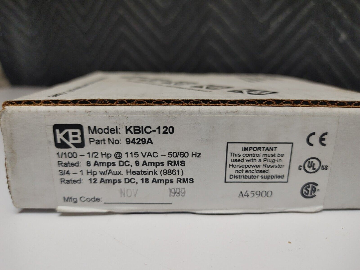 KBIC-120 KBIC120 - 9429A KB ELECTRONICS DC MOTOR SPEED CONTROL NOS