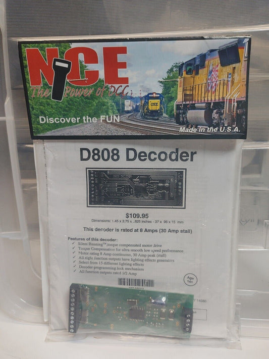 NCE 0112 D808-SR DECODER 8-FUNCTION 8 AMP - New in Package