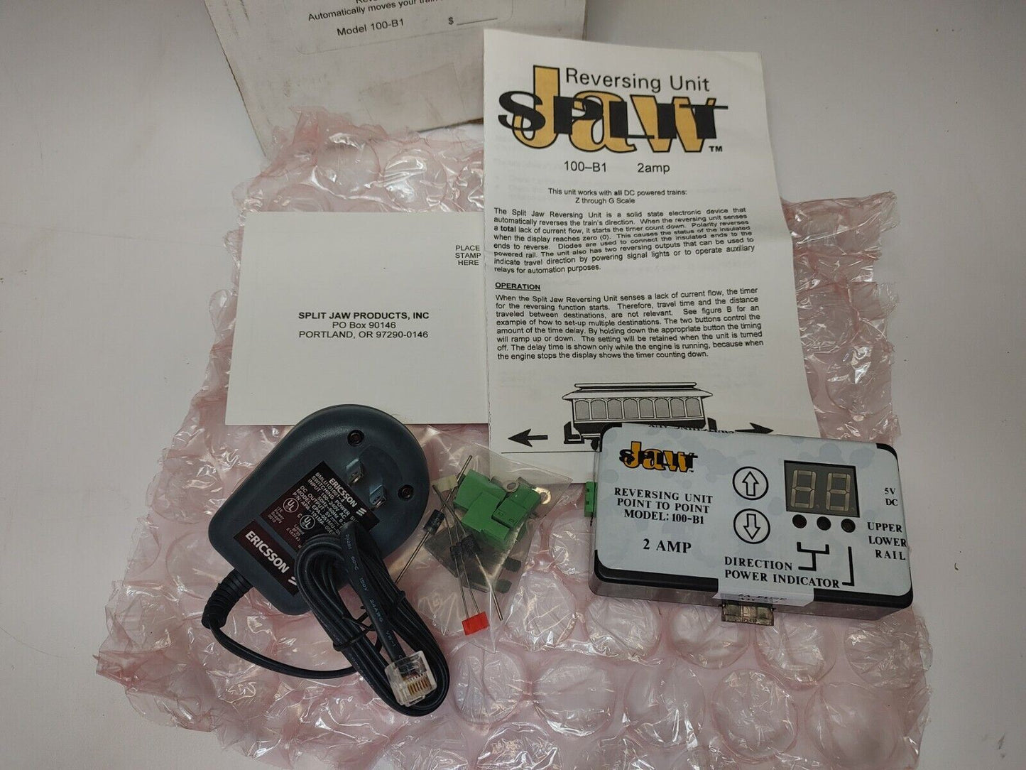 Split Jaw 10100 100-B1 / 100-B Reversing Unit 2-AMP for Z thru G Gauge NOS