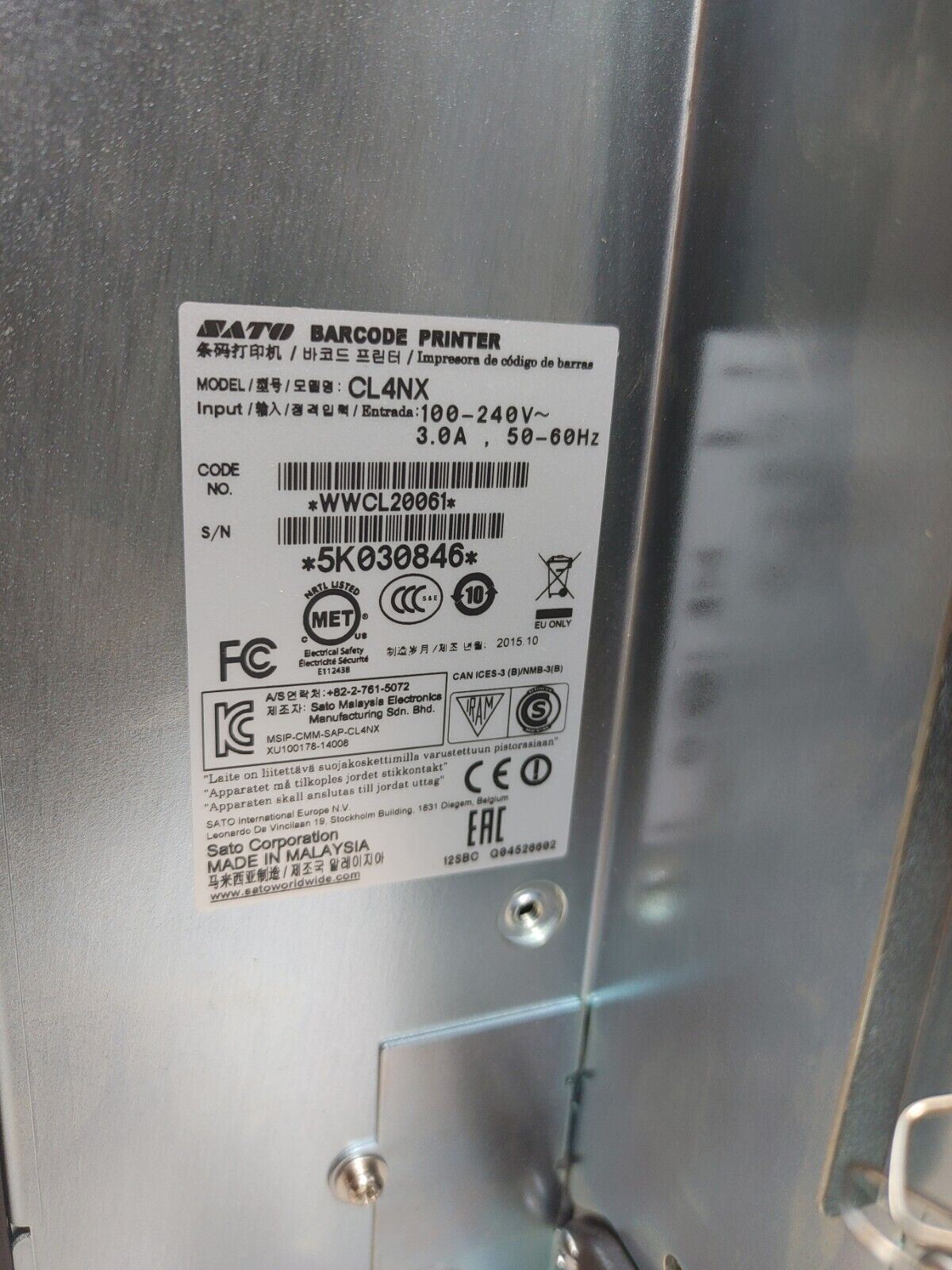 SATO CL4NX 305 dpi Barcode Shipping Label Printer