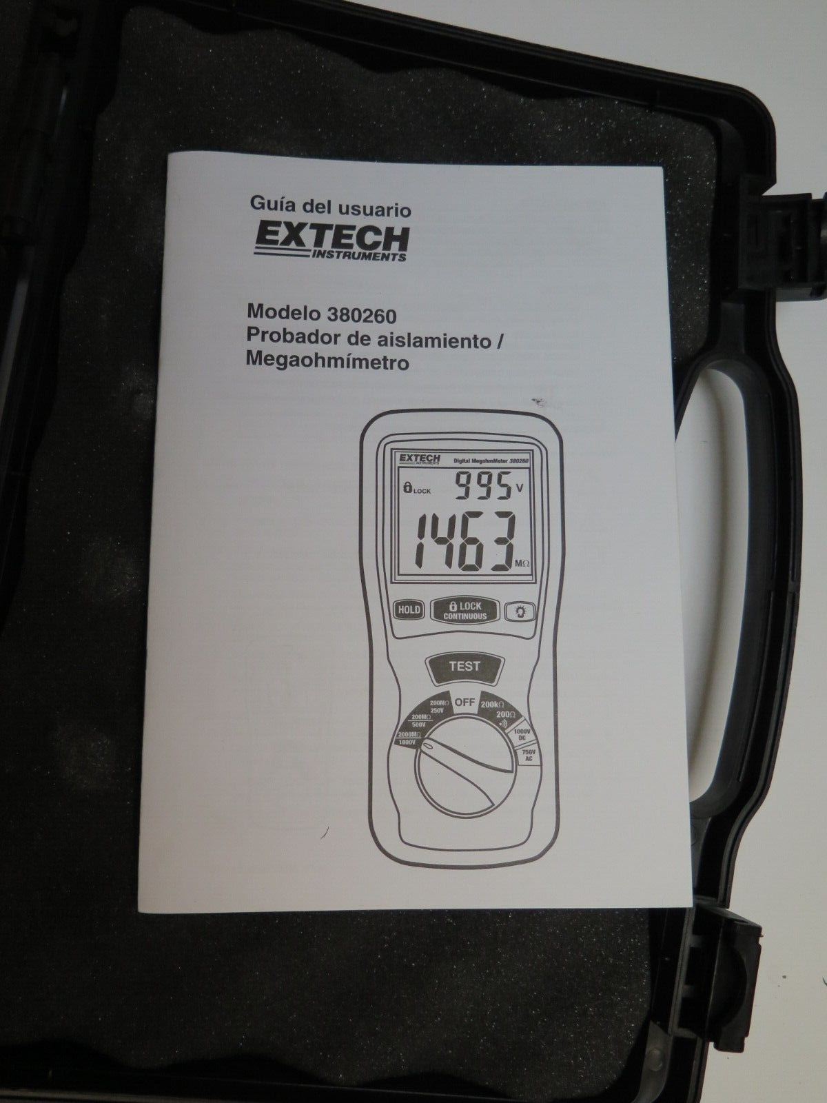 EXTECH DIGITAL MEGOHMMETER AUTORANGING INSUALTION TESTER W/LEADS & CASE # 380260