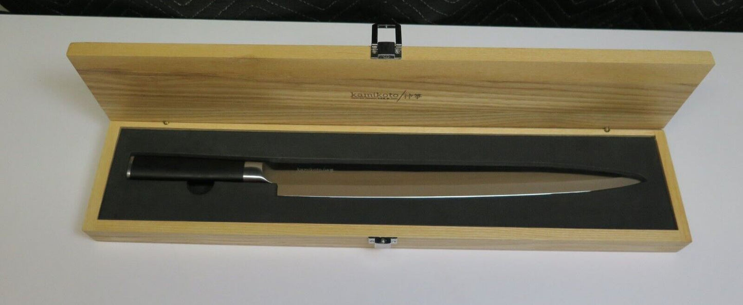 Kamikoto 13-inch Blade Yanagiba Knife in Wood Box - 18" Overall Length