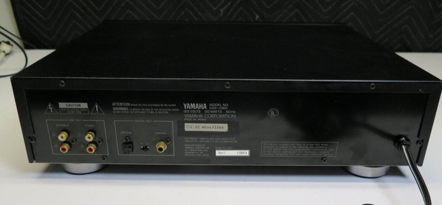 Yamaha CDX-1060 High End Natural Sound Compact Disc Player - No Remote