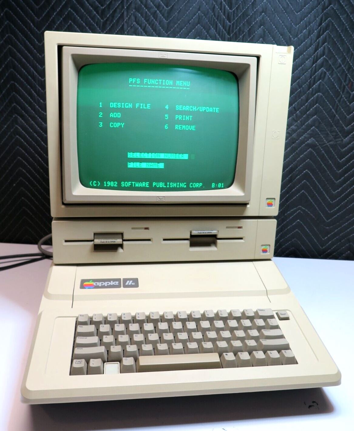 Apple IIe (2e) Computer with Monitor, Duo Disk Drive, Hayes Modem, Ser ...