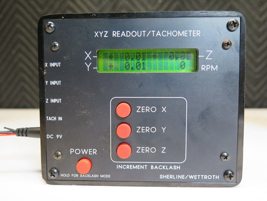 Sherline PN 8160 3 axis Mill DRO XYZ Readout Tachometer - Replacement