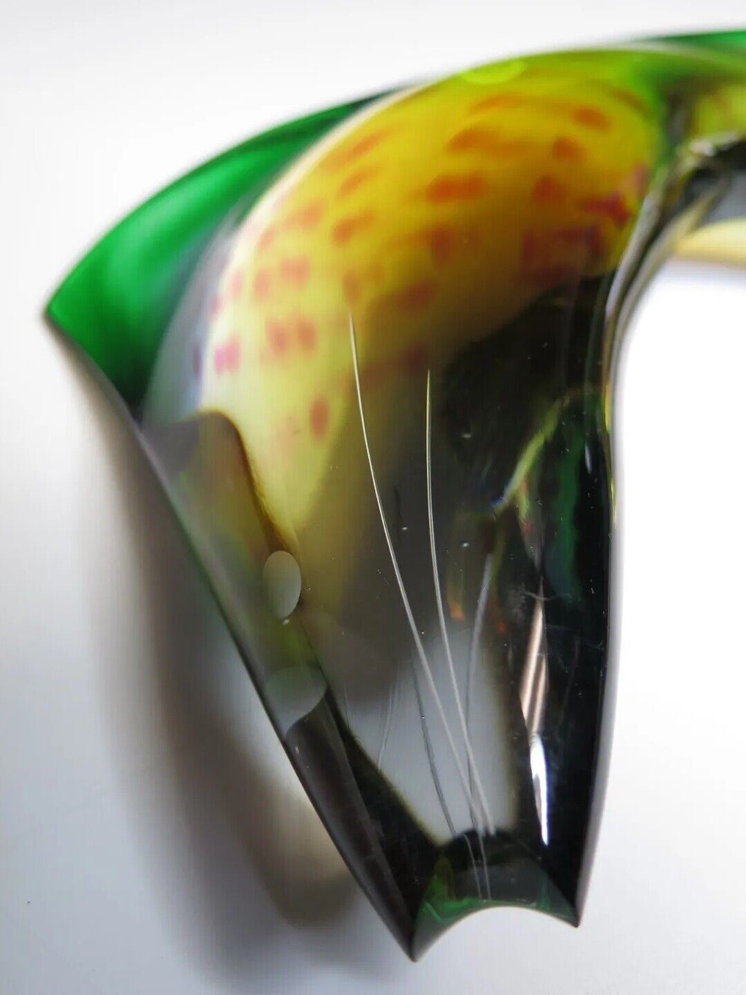 Signed EXBOR Glass Fish Sculpture J Rozinek & S Honzik Czechoslovakia Vintage