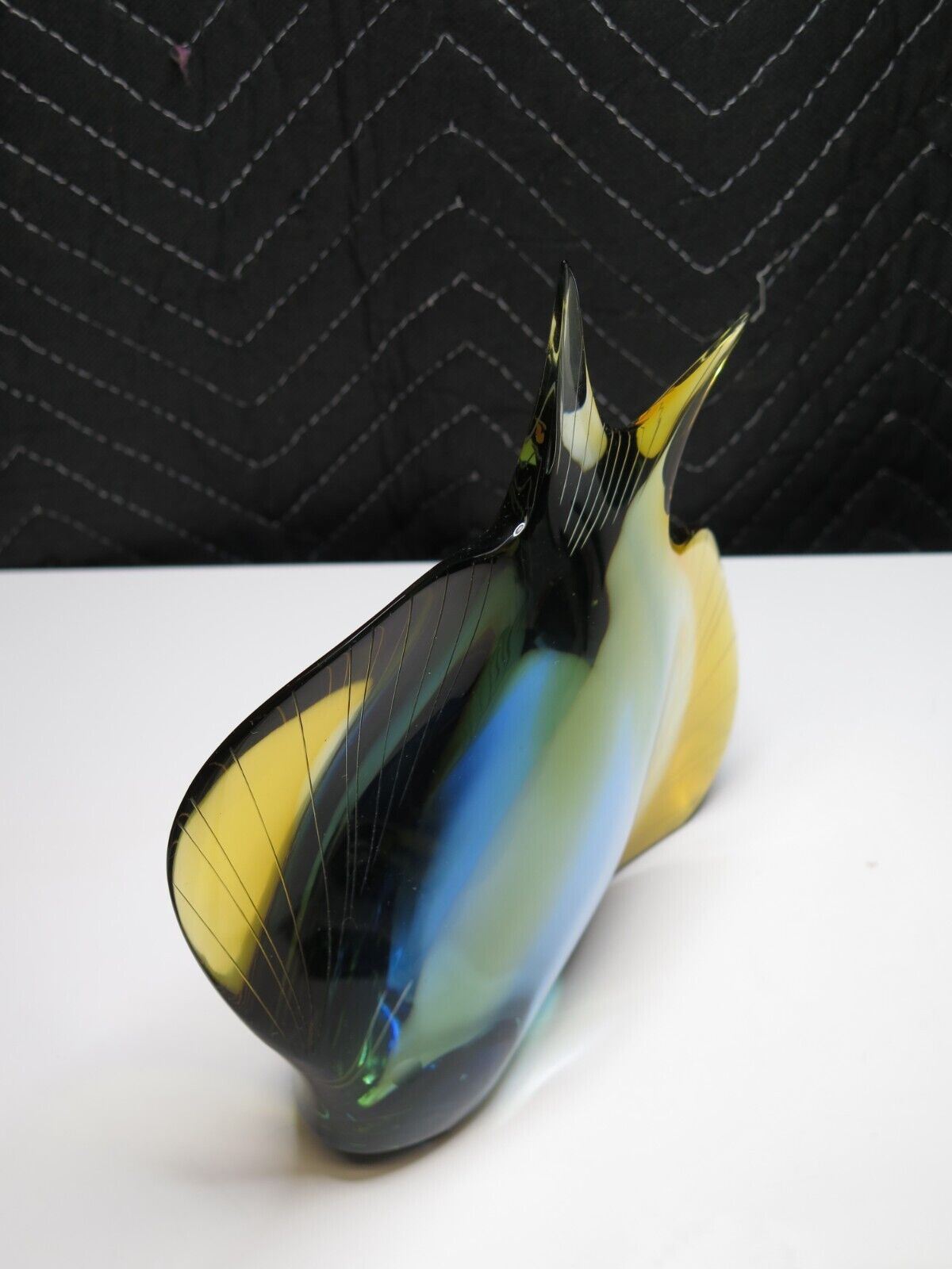 EXBOR Bohemian Art Glass Large FISH Sculpture Figurine Angelfish