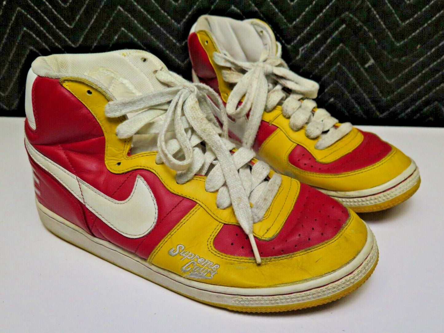 Nike Terminator Hi Supreme Court 308651-611 Color Red, Yellow, White Men US 10.5