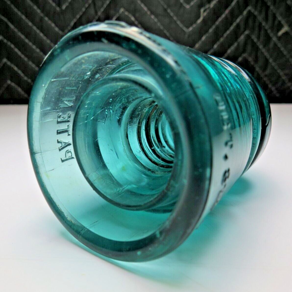 Brookfield Aqua Colored Glass Insulator - Patented Oct 8th 1907