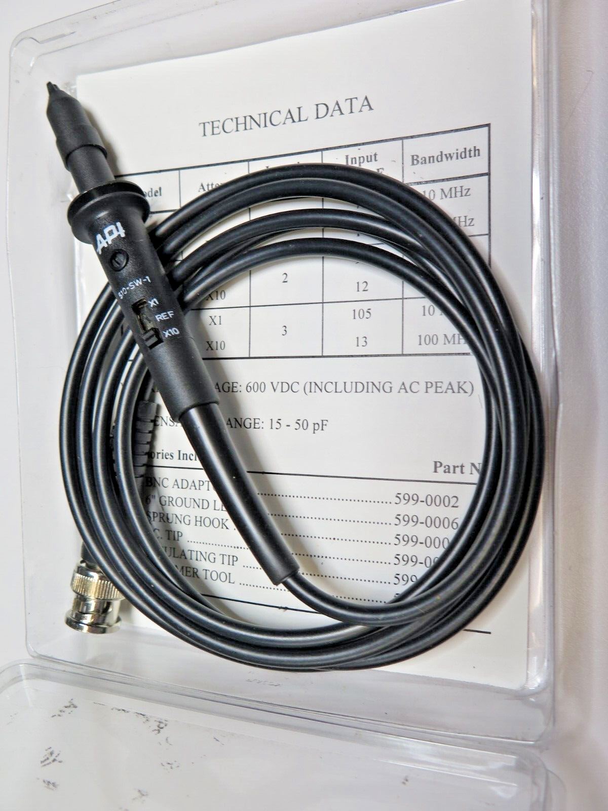 AVEX API 510-SW-1 Probe Test Lead X1 Ref X10