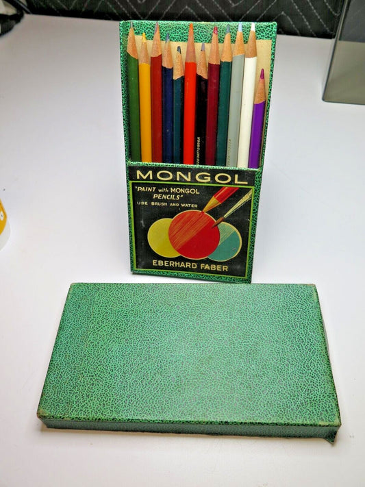 Vintage Mongol Paint with Pencils Colored Pencil Kit No 743 Easel Box USA