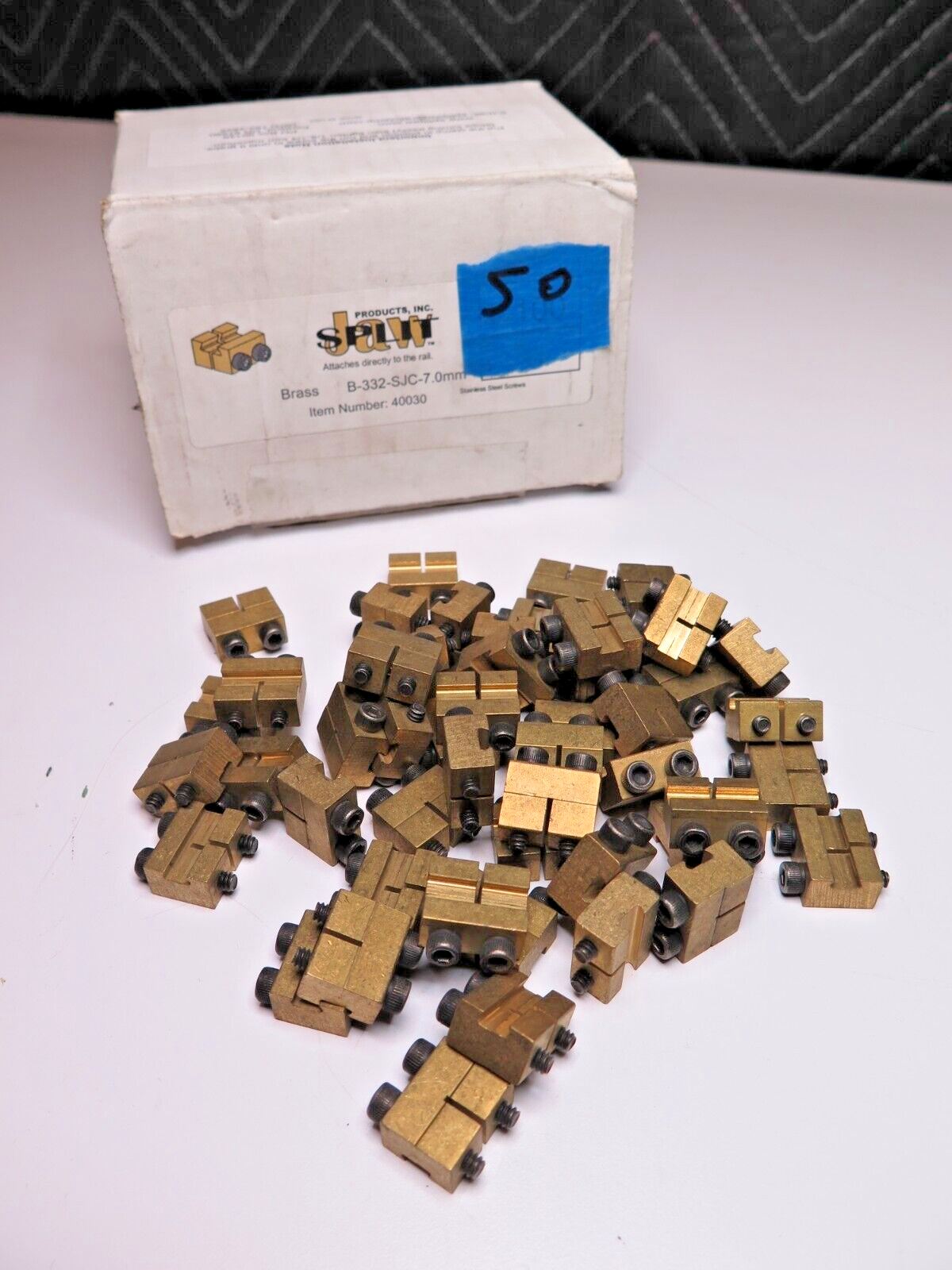 G Scale Train Track Split Jaw Brass 332 SJC Rail Clamps (Pack of 50) NOS