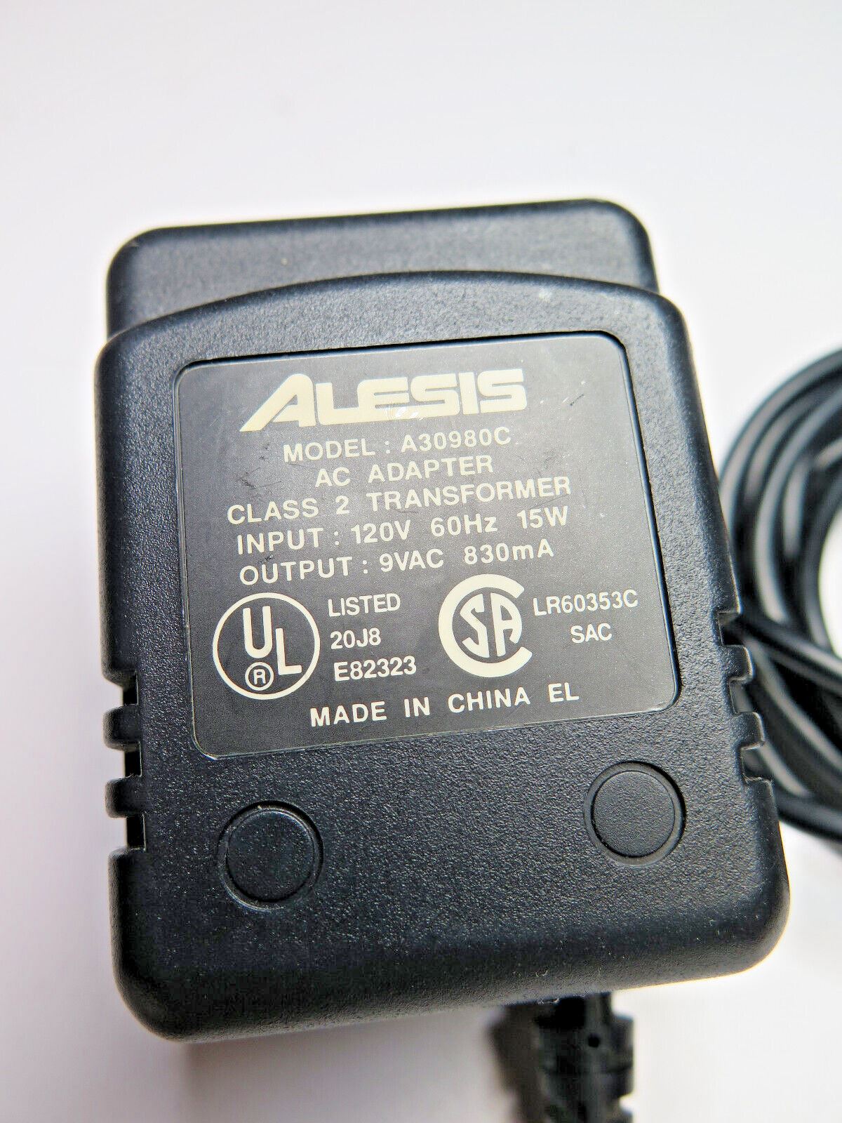 Original Alesis A30980C 9V AC Power Supply Adapter