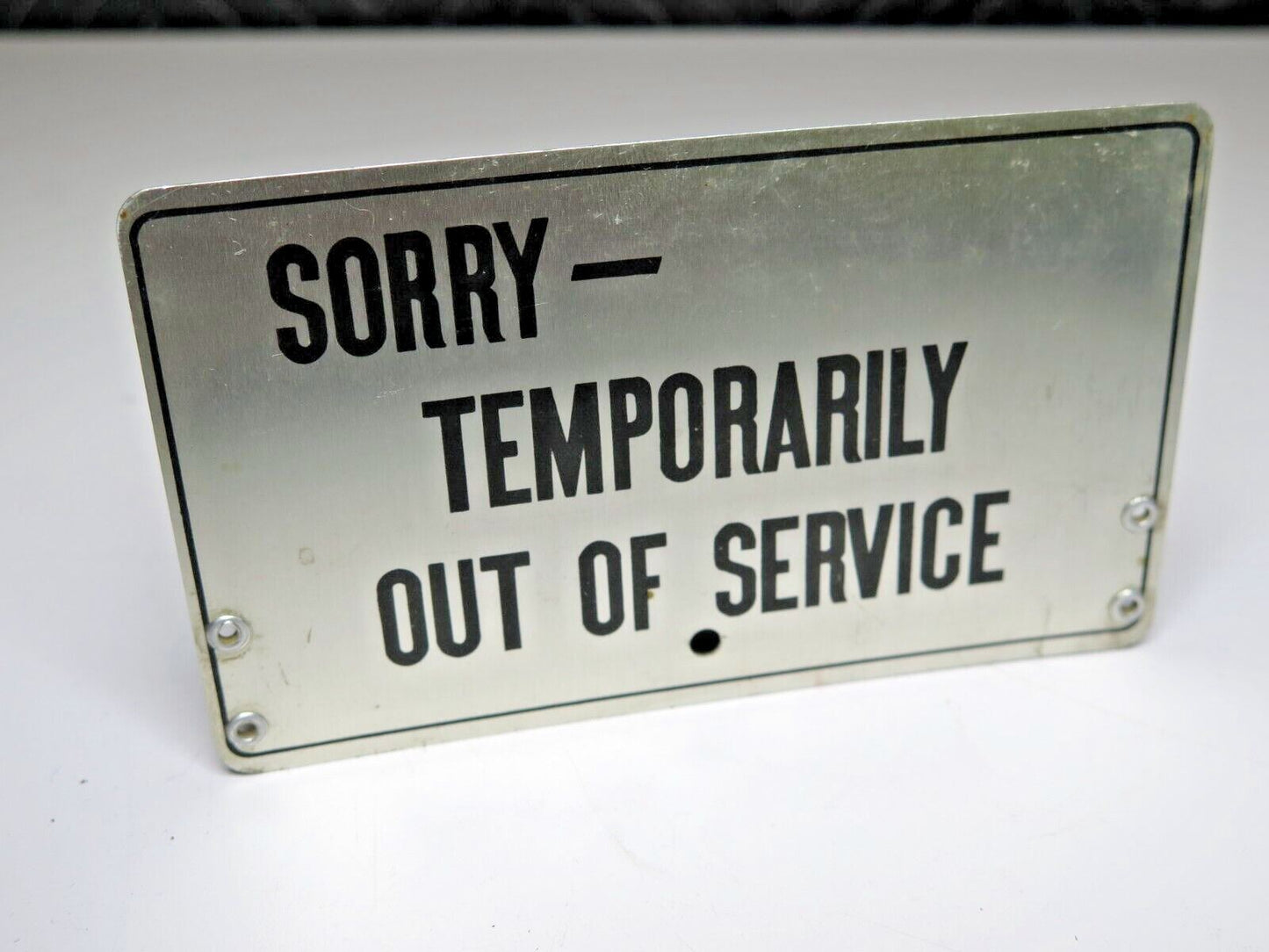 Vintage SORRY - TEMPORARILY OUT OF SERVICE Bell System Pay Telephone Sign