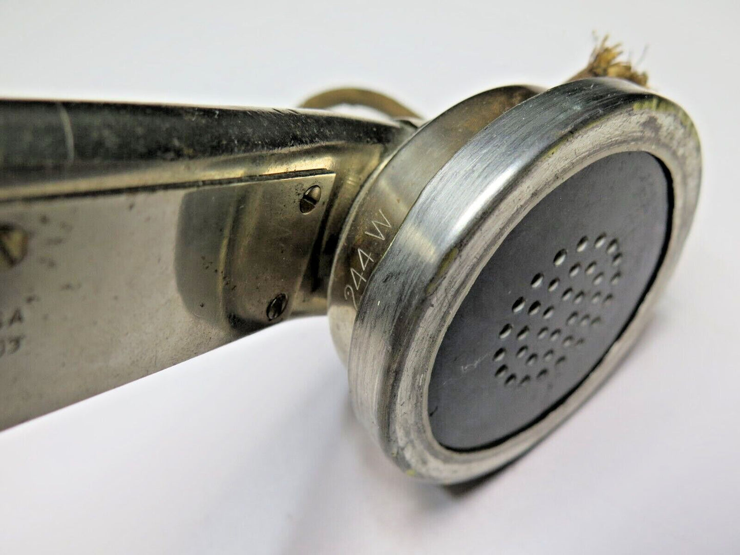 WESTERN ELECTRIC LINESMAN'S FIELD PHONE HANDSET HEAVY BRASS 244 W - CA. 1900