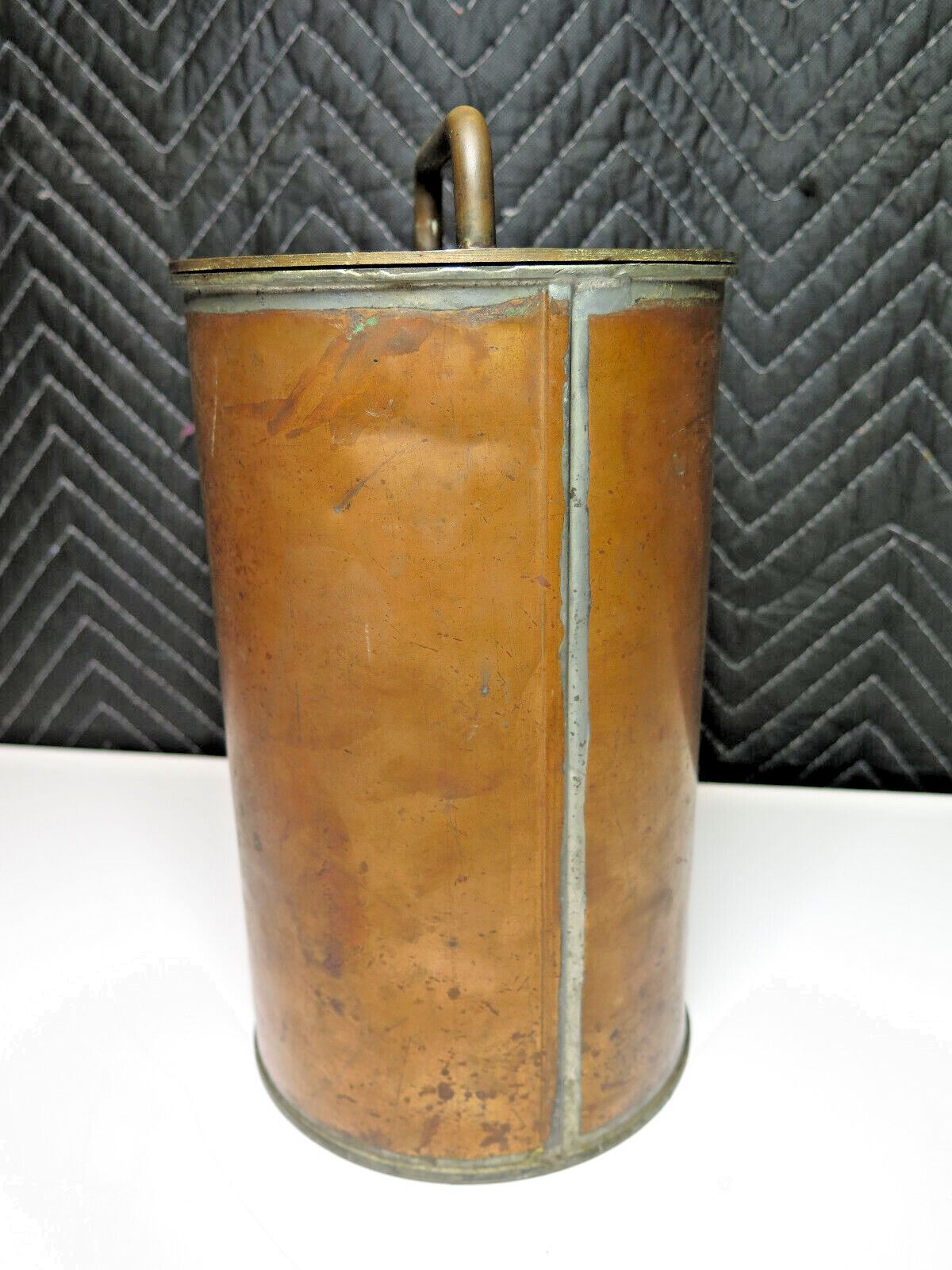 HAND RED FLARE DISTRESS SIGNAL COPPER CANISTER WWII NAVAL 1940 NAUTICAL LIFEBOAT