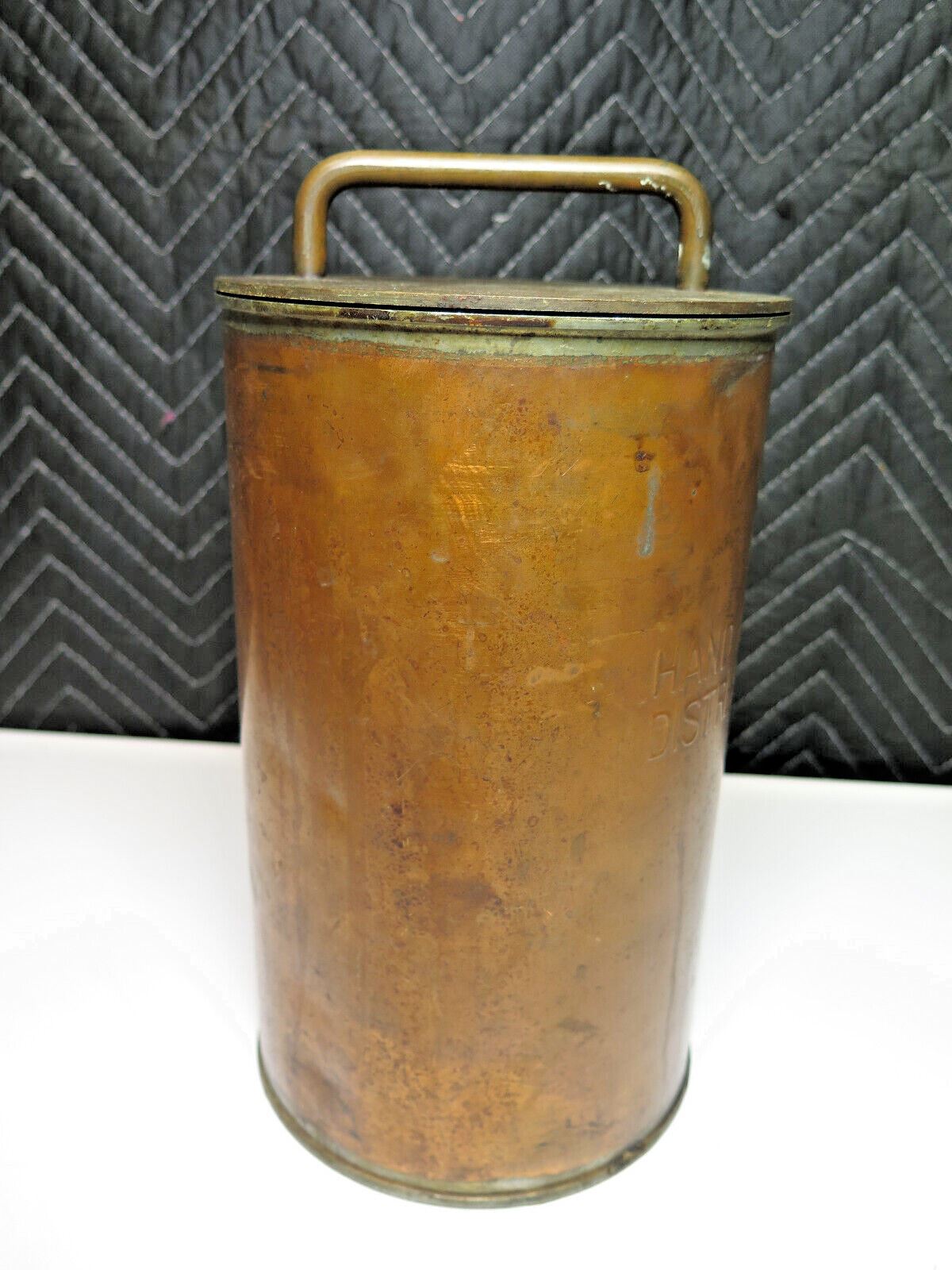 HAND RED FLARE DISTRESS SIGNAL COPPER CANISTER WWII NAVAL 1940 NAUTICAL LIFEBOAT