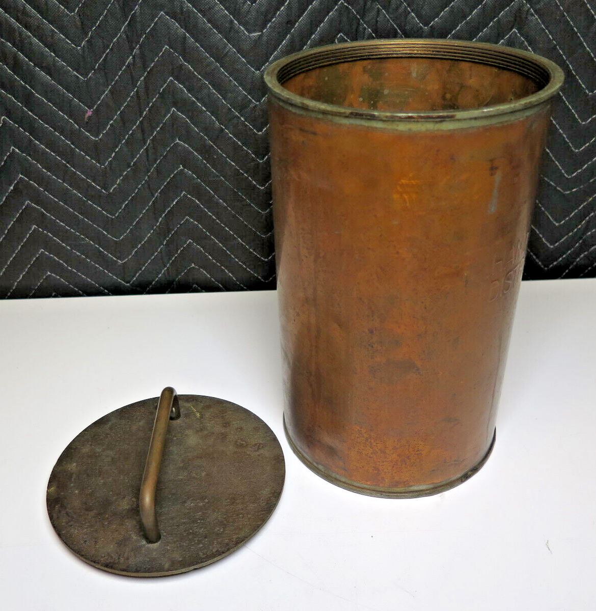 HAND RED FLARE DISTRESS SIGNAL COPPER CANISTER WWII NAVAL 1940 NAUTICAL LIFEBOAT