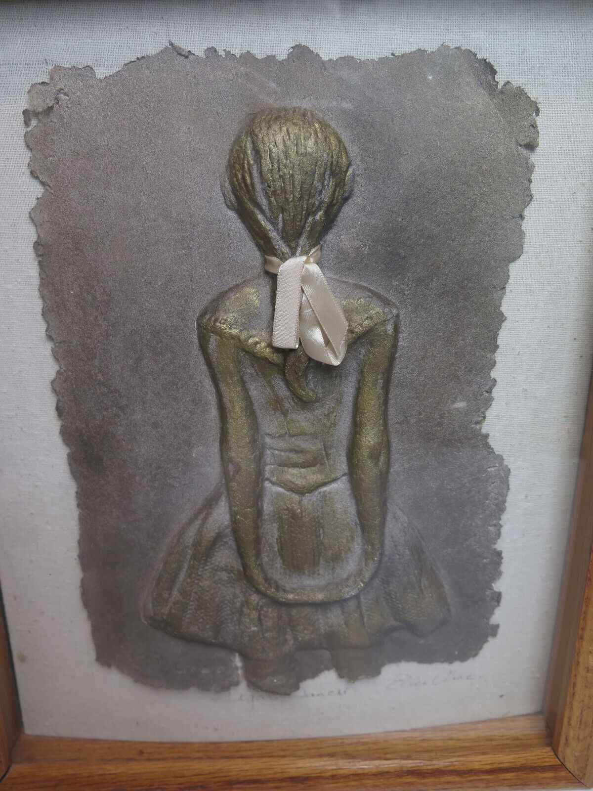 ELLEN CLINE SIGNED EDGAR DEGAS LITTLE DANCER BALLET GIRL PAPER RELIEF SCULPTURE