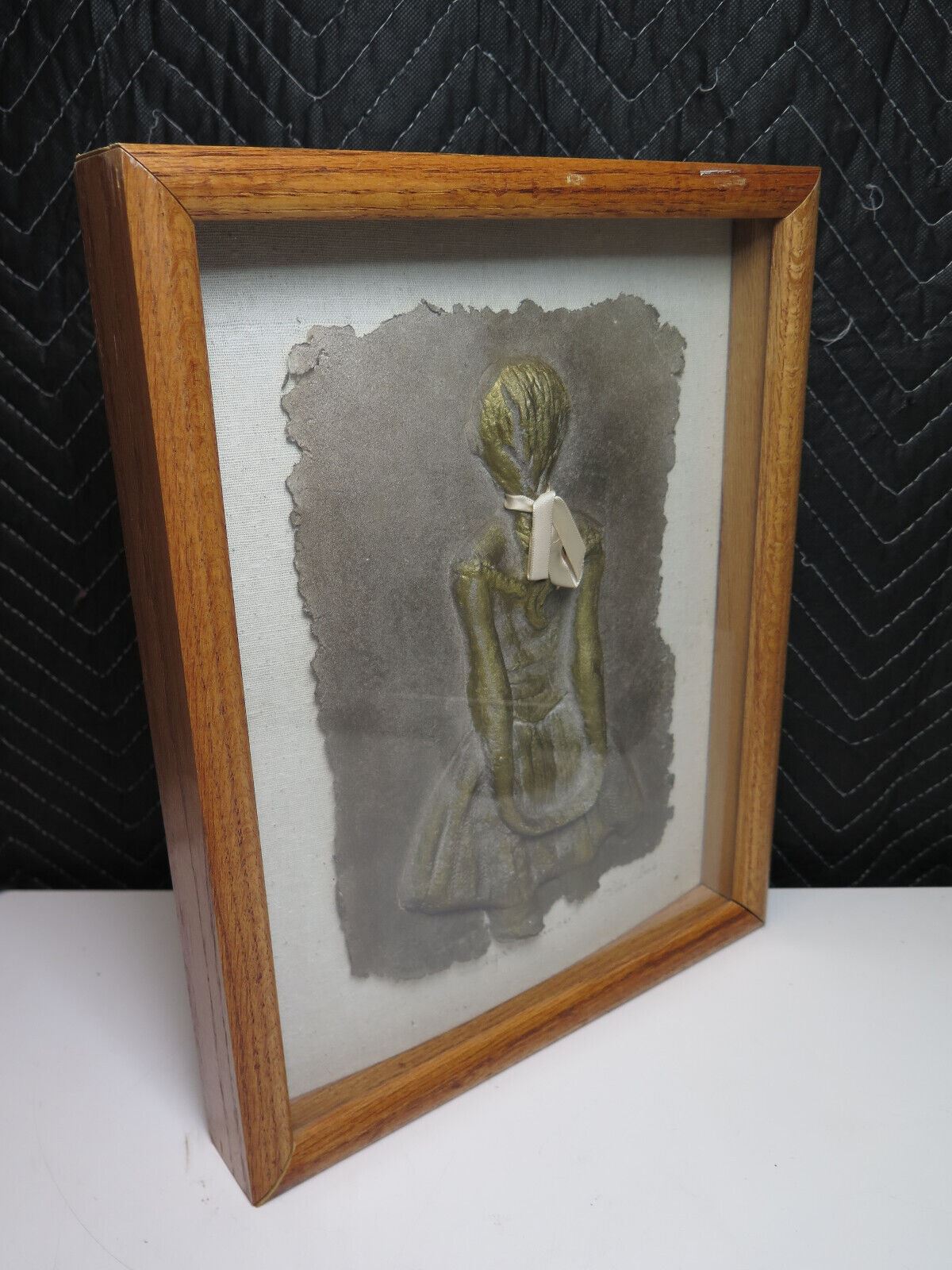 ELLEN CLINE SIGNED EDGAR DEGAS LITTLE DANCER BALLET GIRL PAPER RELIEF SCULPTURE