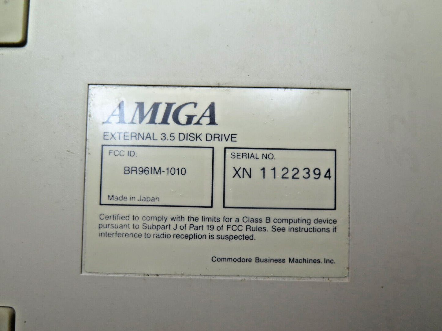 Commodore Amiga 1010 External 3.5 Disk Drive Floppy For A1000 3000 4000 GENUINE!